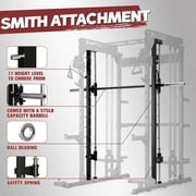 RitFit M1 Smith Machine with Cable Crossover System, Multi-function Squat Rack Power Cage for Home Gym, Power Rack and Packages