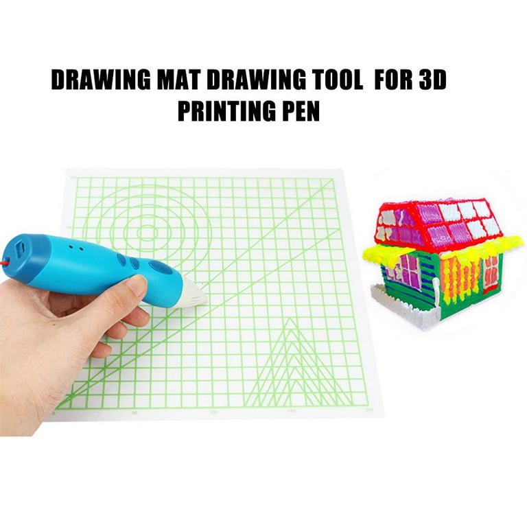3D Printing Pen Mat Drawing Board, Silicone Drawing Mat, 3D Pen Accessories  with Multi-shaped Basic Template Art Supplies Tool Z7V8 