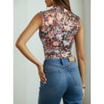 thumbnail image 6 of JWD Lace Top with Long Sleeves Stand Collar Embroidered Floral Design Ideal for Parties and Clubs Black Colorful Flower S, 6 of 6
