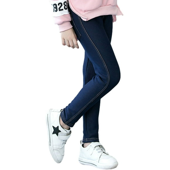 Girls Fleece Lined Leggings Winter Warm Pants for Kids 5-12 Years