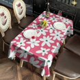 thumbnail image 2 of Red Daisy Flower Green Centers Pattern Rectangle Tablecloth 60"x102",Waterproof Polyester Rectangle Table Cloth, Wipeable Spillproof Polyester Tablecloth for Dining, Camping, Indoor and Outdoor, 2 of 6