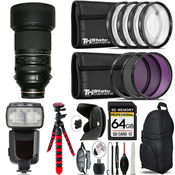 Tamron 150-500mm f/5-6.7 Di III VXD Lens for Sony E  7 Piece Filter  & More - 64GB Kit