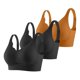 thumbnail image 1 of Brasier conjunto de 3 Piezas de Sujetador Deportivo sin Costuras y Cómodo para Mujer, con Soporte Ajustable, para Uso En Casa, Ocio y Entrenamiento Durante Toda La Temporada. Grande, 1 of 4