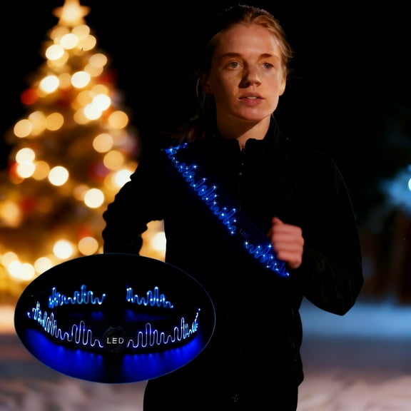 FANGNISN LED Reflective Belt, Blue Waves Walking Gear with Reflective Belt