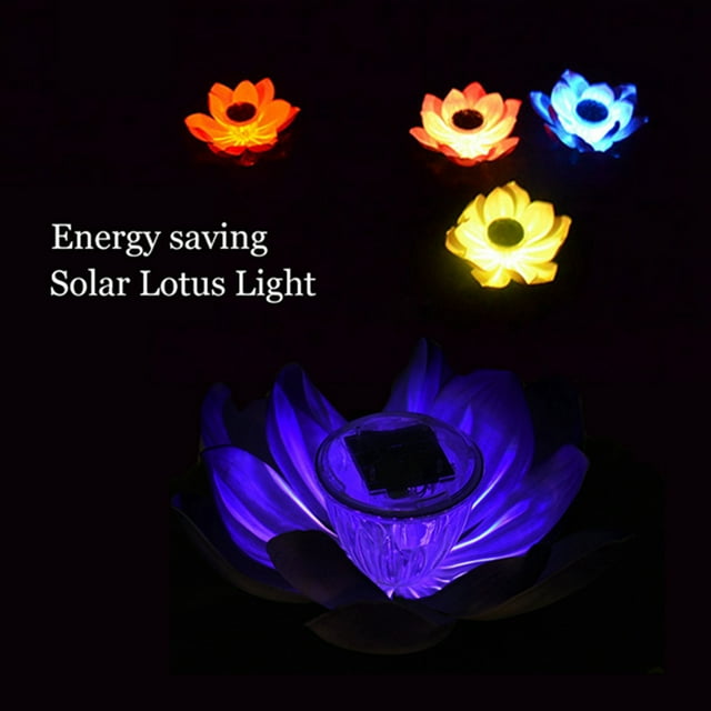 Lámpara LED de flor de loto NikouMX impermeable energía solar Luz de loto flotante