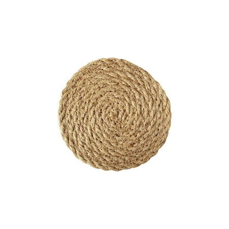 

Woven Placemat Round Rattan Dining Table Mat Heat Insulation Pad Natural Water Grass Weave Handmade Placemat Coaster Mat