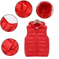 thumbnail image 2 of LYMAYTER Kids Unisex down Cotton Vest Boys Girls Hooded Thickened Warm Jacket Toddler Winter Sleeveless Waistcoat for 4-15 Years, 2 of 9