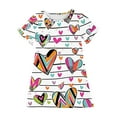 thumbnail image 4 of BRGZLK Toddler Girls Casual Sundress Cute Love Heart Print Dreamy Pajamas Loose Casual Comfortable Mid-Calf Nightgown Multicolor 6-7 Years, 4 of 5
