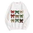 thumbnail image 2 of WXLWZYWL Christmas Bow Sweatshirt for Women Santa Gingerbread Hoodie Shirt Christmas Tree Cake Shirt Gift For Her, 2 of 3