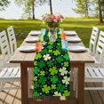 thumbnail image 4 of Table Runners 72 Inches Long Dress Scarves, St. Patrick's Day Farmhouse Kitchen Table Runner, Coffee Tablerunners, Lucky Shamrocks Spring Leaves Plants 16x72 Inch, 4 of 9