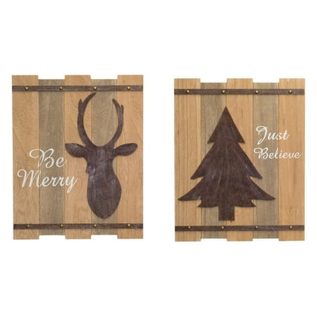 UPC 746427651110 product image for Melrose 18.75 in. Deer Head and Tree Wall Plaque Set | upcitemdb.com