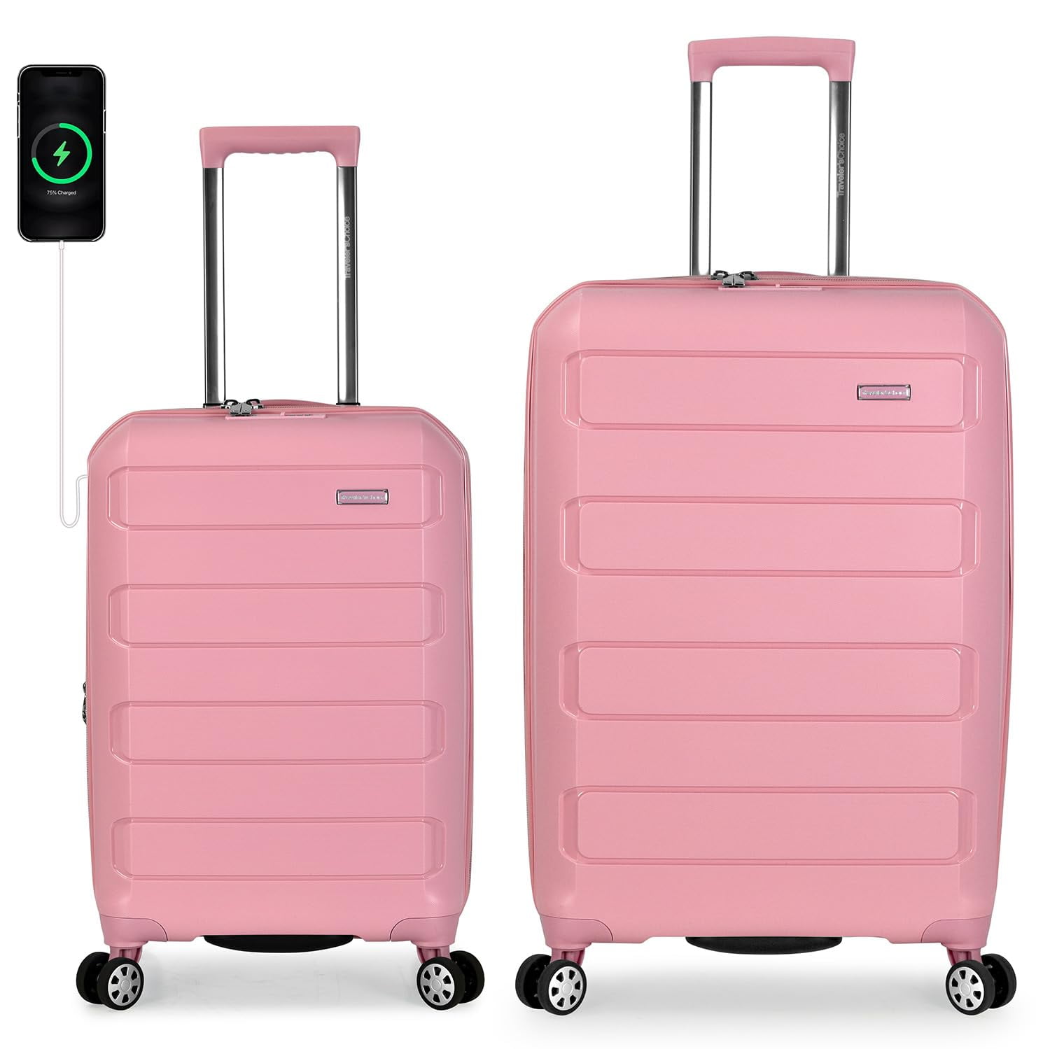 Traveler's Choice Pagosa Hartschalen-Koffer | 4 Rollen, Erweiterbar, Mit USB-Anschluss | Für Reisen & Business