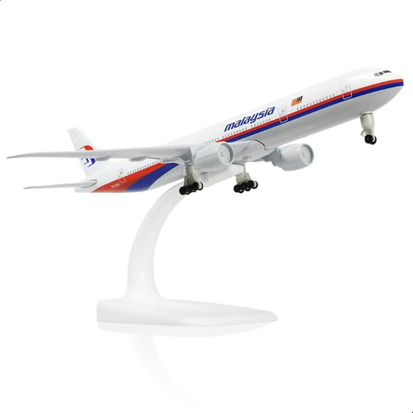 NUOTIE 1/300 Boeing 777 Malaysia Diecast Metal Airplane Model with Stand -777 Airplane Model for Adult with Stand (8.3 inches Long) Aviation Enthusiasts Gifts, Desktop Display Decorations