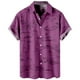 thumbnail image 1 of Camisas Hombre Vestir Camiseta de manga corta con estampado de botones de calle para exteriores con brillo nocturno de árbol de , informal a la moda (Pink, 3XL), 1 of 4