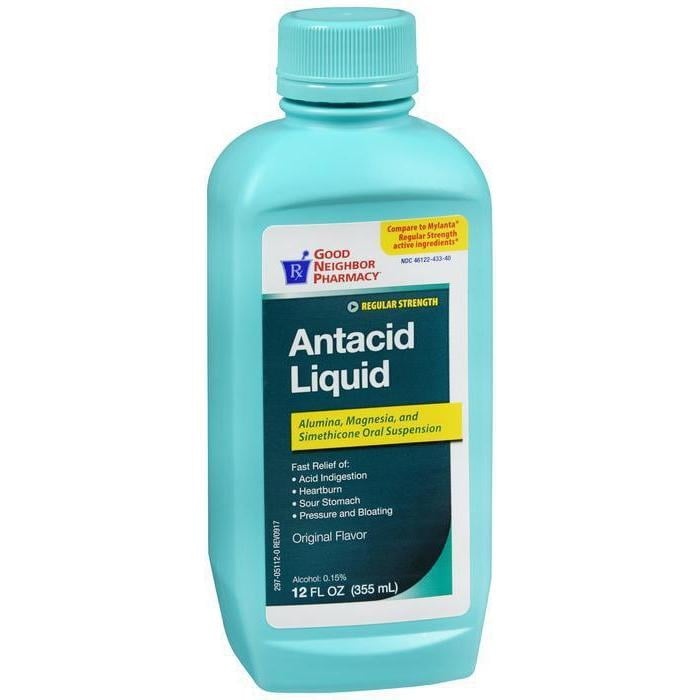 GNP Antacid Liquid, Regular Strength, Original Flavor 12 oz