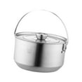 thumbnail image 2 of yotijay Camping Hanging Pot Camping Pot 4500ml for 6-8 People Open Fire Picnic Pot Large, 2 of 9