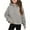 Gray-03, variant on Ugoldhm Girls Half Zip Sweatshirts Pullover Solid Hoodies with Thumbhole Fall Winter Active Coat 5-14 Years