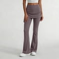 thumbnail image 2 of cfhntfmh Yoga Pants for Women Flare Leggings with Skirt Side Ruched Workout Gym Pants Casual Tennis Golf Skorts, 2 of 7