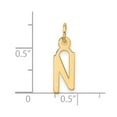 thumbnail image 2 of 6mm 10k Solid Yellow Gold Large Slanted Block Letter Name Personalized Monogram Initial N Charm Pendant Necklace for Wom, 2 of 2