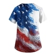 thumbnail image 2 of 250th Anniversary USA Scrub Tops Women American Flag Print Stretch V Neck Scrubs 4th of July Nurse Working Uniforms with Pockets, 2 of 4