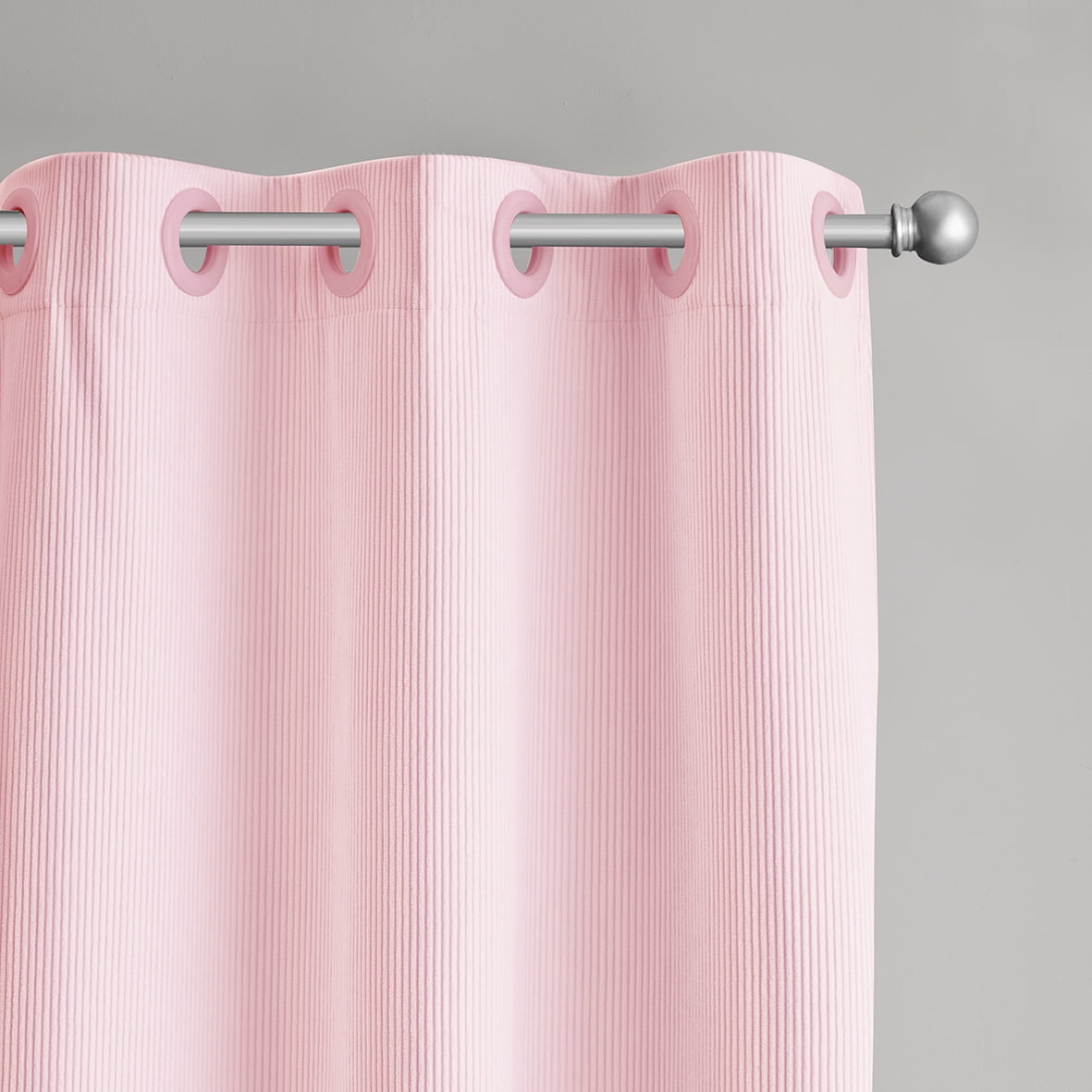 (2 pack) Your Zone Corduroy Blackout Grommet Curtain Panel,1 Panel, Pink Starlight, 38"W x 84"L