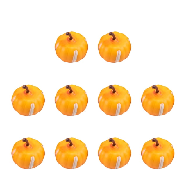 Paquete de 10 mini calabazas artificiales de plástico para decoración de otoño, ideales para el hogar, el jardín, el Día de Acción de Gracias, Halloween, fiestas, centros de mesa y pequeñas calabazas