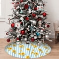 thumbnail image 5 of Lsque Blue White Striped Sunflower Print Christmas Tree Skirt, Tree Skirt with Ties or Velcro, Perfect for Holiday Decorations, Halloween, and New Year-48", 5 of 7