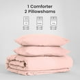 thumbnail image 5 of Sonive Washed Comforter Sets Queen 3 Piece, Soft and Cozy, Fluffy Microfiber Fill, Washed Textured Wrinkled Design (Rose pink, Queen), 5 of 8