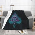 thumbnail image 2 of XMXT Throw Blanket, Ace Skull Poke Pattern Machine Washable Blankets for Sofa, 80 x 60 inches Black, 2 of 9