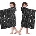 thumbnail image 4 of Black White Gothic Dreamcatcher Moon Star Pattern Hooded Bath Towel，50"x30" for Ages 3 To 12 Kids, Quick Dry Lightweight Soft Microfiber Hood Beach Towel Cover Up for Kids, 4 of 7