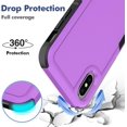 thumbnail image 3 of for iPhone X/iPhone Xs Case: Dual Layer Protective Heavy Duty Cell Phone Case Shockproof Rugged Bumper Tough with Screen Protector - Military Grade Drop Tested for Appple iPhone X/iPhone Xs, Purple, 3 of 16