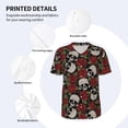thumbnail image 5 of Rocae Red Rose Skull for Breathable Men's Baseball T-Shirt Fashionable Casual Baseball Jersey, Moisture-wicking Sportswear X-Large, 5 of 9