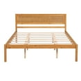 thumbnail image 3 of SESSLIFE Queen Platform Bed Frame with Headboard, Wood Slat Support, Mattress Foundation, No Box Spring Needed, Easy Assembly, Oak, 3 of 9