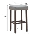 thumbnail image 4 of Giantex 29 Inch Backless Counter Height Stools, Upholstered Counter Saddle Chairs w/Thick Cushion & Solid Wood Legs (Gray,2), 4 of 8