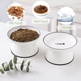 thumbnail image 3 of Cuenco de comida para gatos elevado de porcelana, cuenco de agua para gatos poco profundo para gatos, perros pequeños, plato de alimentación de alimentos MFZFUKR BST3006945-2, 3 of 6