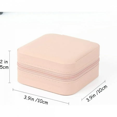 Small Jewelry Box  Portable Jewelry Box Organizer PU Leather Mini Travel Jewelry Storage Box for Rings  Earrings  Necklaces  Bra