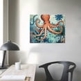 thumbnail image 3 of Nawypu Bathroom Wall Art Beach Decor Ocean Sea Turtle Octopus Canvas Pictures Coastal Room Decor Teal Bathroom Accessories Vintage Whale Seahorse Poster Modern Nautical Painting Bedroom Decorations, 3 of 4