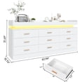 thumbnail image 2 of 9 Drawer Dresser with Charging Station and LED Lights, Modern Chest of Drawers with Power Outlet, Organizer Cabinet for Bedroom, Living Room, Entryway, White, 2 of 8