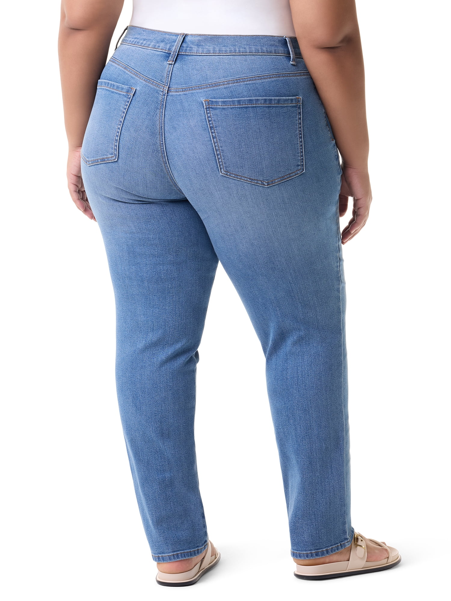 Gloria Vanderbilt Swan Series Women's Plus Amanda 5 Pocket Jeans, Sizes 16W-24W