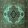 thumbnail image 1 of Ahgly Company Indoor Square Persian Turquoise Blue Traditional Area Rugs, 8' Square, 1 of 4