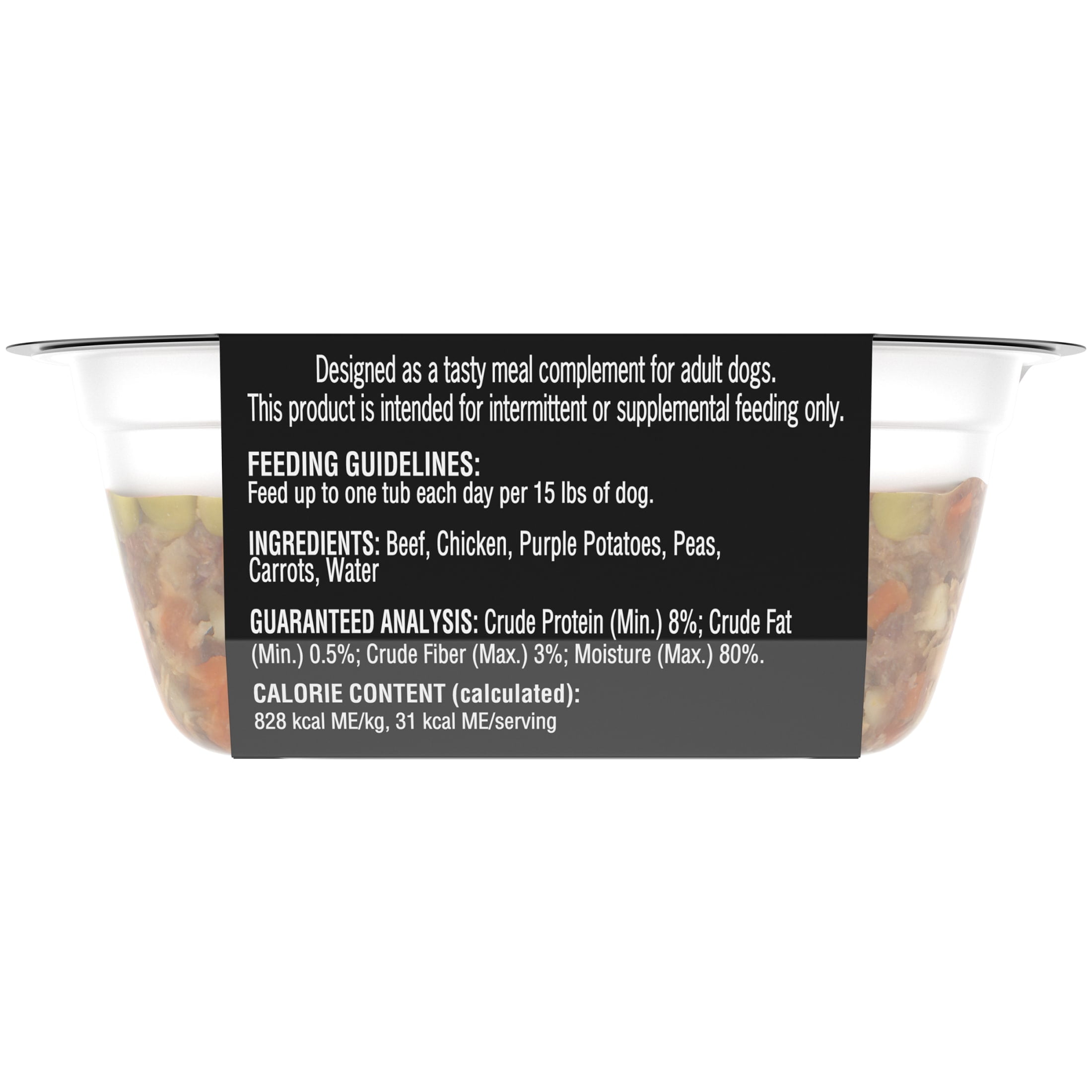 Cesar Simply Crafted Beef, Chicken and Vegetables Wet Dog Food Topper, 1.3 oz Tub