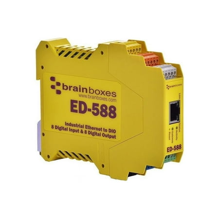 UPC: 0837324003178 | Brainboxes ED-588 Ethernet to Digital IO 8 Inputs + 8 Outputs