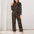 thumbnail image 2 of Picia Decorative Feathers Pattern Women’s Long-Sleeve Sleepwear Set - Soft 2-Piece Loungewear with Pockets, Comfy PJs for Relaxing Nights-XX-Large, 2 of 7