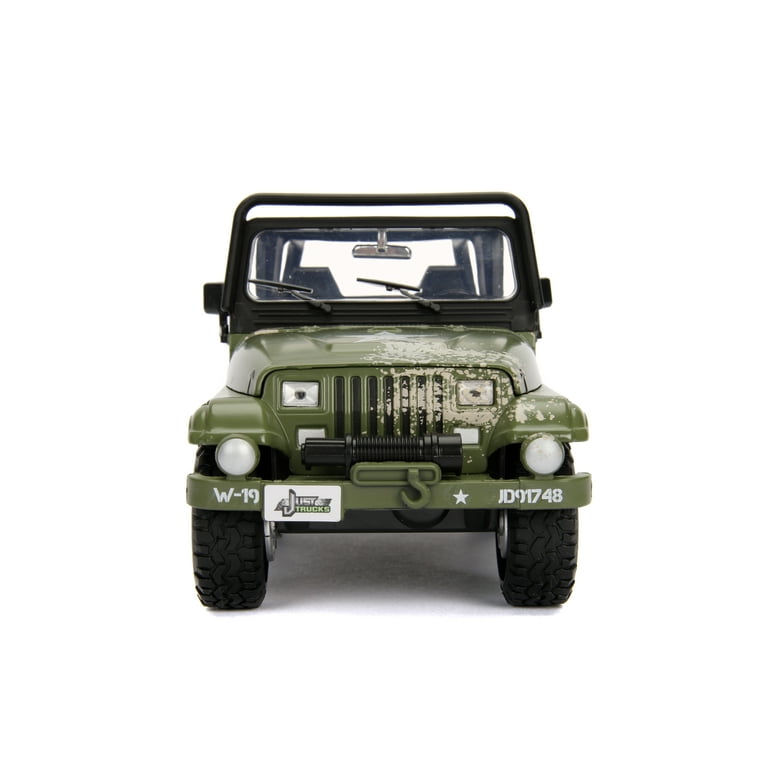 Jada Toys Just Trucks 1:24 Scale 1992 Jeep Wrangler Diecast Vehicle In Army Green With White Stars and Accents Truck Play Vehicle - Walmart.com Jada Toys Just Trucks 1:24 Scale 1992 Jeep Wrangler Diecast Vehicle In Army Green With White Stars and Accents Truck Play Vehicle - Walmart.com