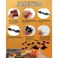 thumbnail image 6 of 72pcs Halloween Bats Decorations, 3D Wall Window Stickers for Indoor Outdoor Home Kitchen Party Scary Decor, 4 Sizes 3 Colors, 6 of 7