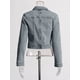 thumbnail image 5 of Chaqueta Formal de talla grande, chaqueta vaquera corta informal, azul, cuello levantado, un hombro, manga larga, botón, solo parte vaquera, Primavera, 5 of 5