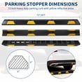 thumbnail image 2 of 72" Heavy Duty Rubber Parking Curb, Rubber Wheel Stopper - 6-Foot Parking Curb for Garage, Driveway & Parking Lots | Protects Cars, Trucks, SUVs,1 Pack, 2 of 6