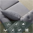 thumbnail image 5 of Grey Velvet Chesterfield Sofa, 80" 3-Seater Tufted Couch with Rolled Arms and Nailhead Trim, 5 of 10