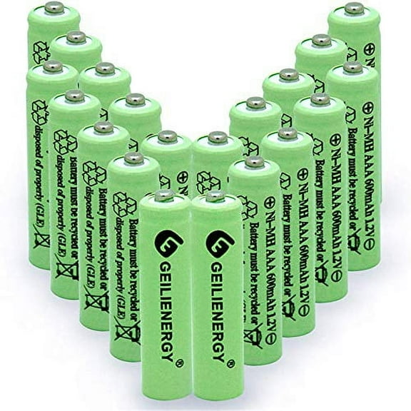 OXWINOU 1.2V AAA 600mAh NI-MH Rechargeable Battery for Outdoor Solar Lights,Garden Lights, Remotes, Mice (Green 20 PCS)