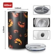 thumbnail image 4 of 20oz Coffee Tumblers Black Halloween Pumpkin Faces Stainless Steel Vacuum Insulated Travel Tumbler Coffee Cups Mug with Lid and Straw with Cleaning Brush for Cold & Hot Drinks, 4 of 5
